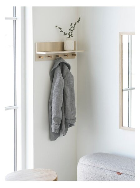 Béžový nástěnný věšák s poličkou 50 cm Rocca – House Nordic