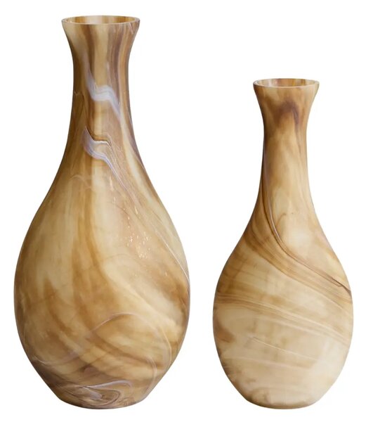 Kave Home Hnědá skleněná váza Nerola 38 cm