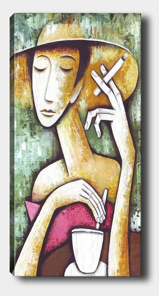 ASIR Obraz na plátně ZAMYŠLENÁ ŽENA 50 x 120 cm