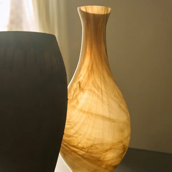 Kave Home Hnědá skleněná váza Nerola 38 cm