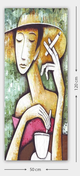 ASIR Obraz na plátně ZAMYŠLENÁ ŽENA 50 x 120 cm
