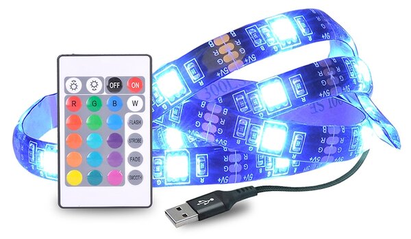 SOLIGHT LED RGB pásek pro TV, 2x 50cm, USB, vypínač, dálkový ovladač