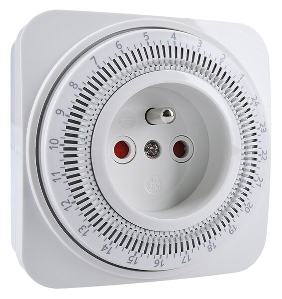 SOLIGHT Mechanický denní časový spínač 230V/16A, bílý