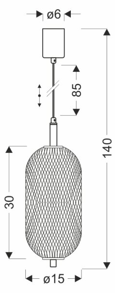 LED Lustr na lanku PUMA LED/10W/230V pr. 15 cm černá