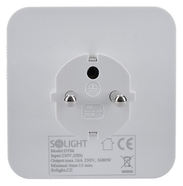 SOLIGHT Mechanický denní časový spínač 230V/16A, bílý