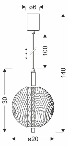 LED Lustr na lanku PUMA LED/10W/230V pr. 20 cm černá