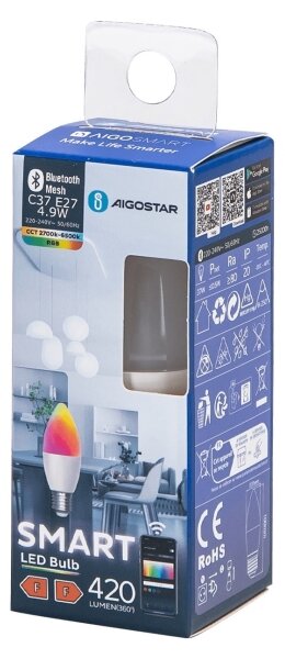 LED RGBW Žárovka C37 E27/4,9W/230V 2700-6500K - Aigostar