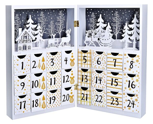 SOLIGHT LED adventní kalendář - kniha, 8x LED, 40x30cm, 2x AAA
