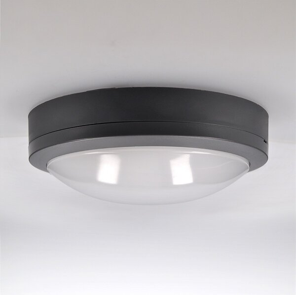 SOLIGHT LED venkovní osvětlení Siena 20W, 1500lm, 4000K, IP54, 23cm, kruhové šedé