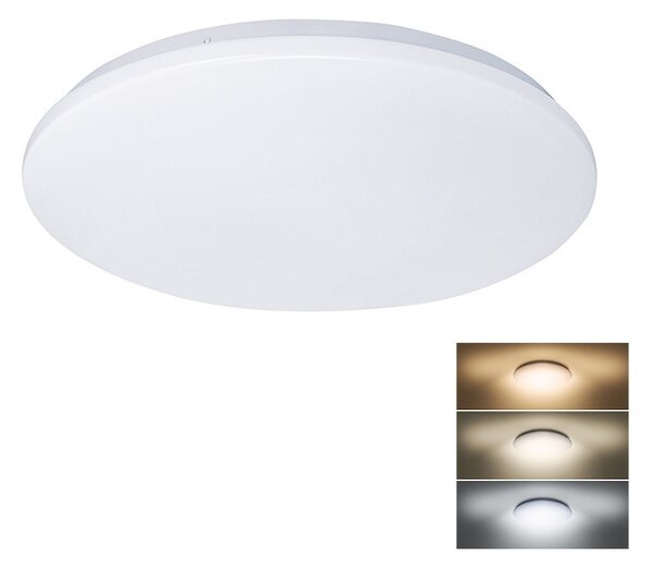 SOLIGHT LED stropní světlo Plain 3CCT, 24W, 1920lm, 3000K, 4000K, 6000K, kulaté, 38cm