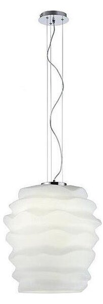 Redo 01-1142 - Lustr na lanku MAGMA 1xE27/42W/230V pr. 38 cm lesklý chrom/bílá