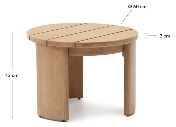 Dřevěný zahradní odkládací stolek Kave Home Xoriguer 60 cm