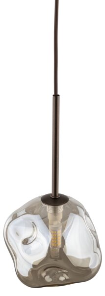 Lustr na lanku LAVA 1xG9/8W/230V bronzová/kouřová béžová