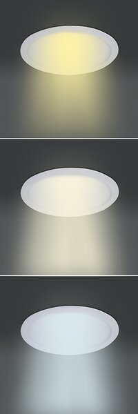SOLIGHT LED mini panel CCT, podhledový, 6W, 450lm, 3000K, 4000K, 6000K, kulatý