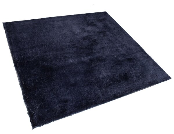 Chlupatý koberec EVREN Tmavě modrá 200 x 200 cm