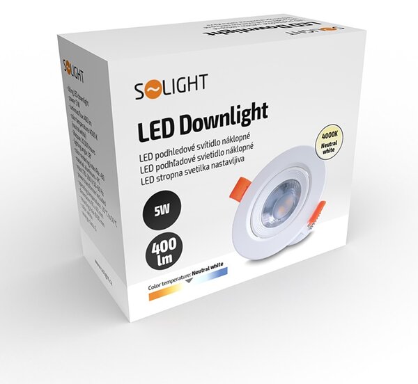 SOLIGHT LED podhledové světlo bodové, 5W, 400lm, 4000K, kulaté, bílé