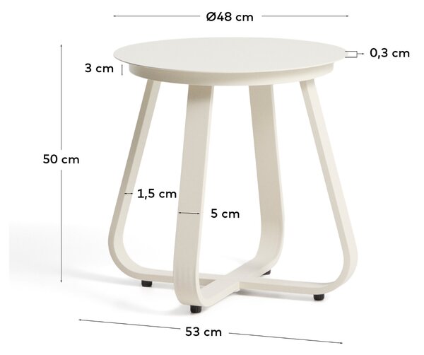 Kave Home Krémový zahradní stolek Tamaris Ø 48 cm