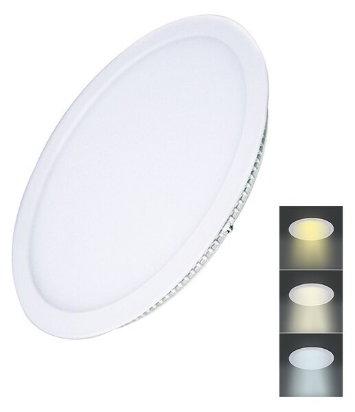SOLIGHT LED mini panel CCT, podhledový, 18W, 1530lm, 3000K, 4000K, 6000K, kulatý