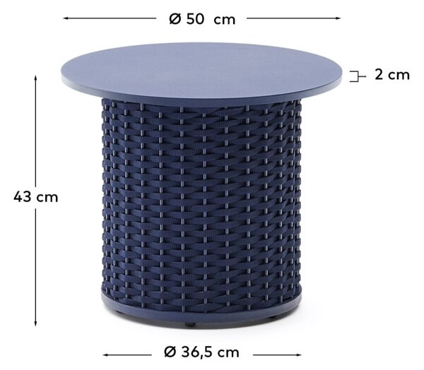 Modrý zahradní odkládací stolek Kave Home Sedalis 50 cm