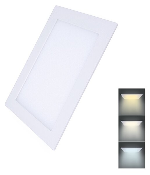 SOLIGHT LED mini panel CCT, podhledový, 18W, 1530lm, 3000K, 4000K, 6000K, čtvercový
