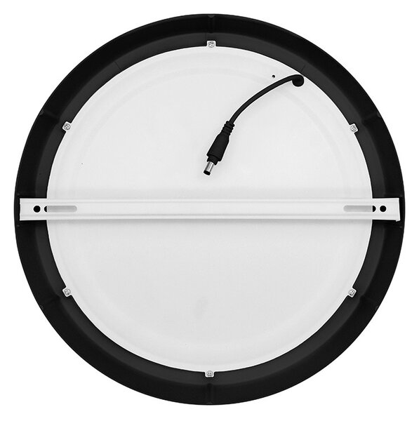 SOLIGHT LED mini panel CCT, přisazený, 24W, 1800lm, 3000K, 4000K, 6000K, kulatý černý