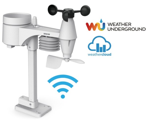 Sencor - Profesionální meteostanice s barevným LCD displejem 1xCR2032+3xAA Wi-Fi