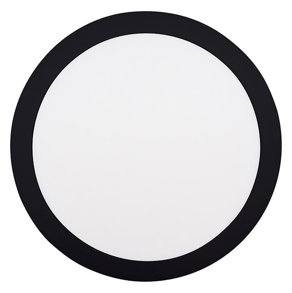 SOLIGHT LED mini panel CCT, přisazený, 24W, 1800lm, 3000K, 4000K, 6000K, kulatý černý