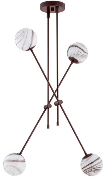 Argon 1842 - Lustr na tyči ABSOS 4xE14/7W/230V alabastr hnědá