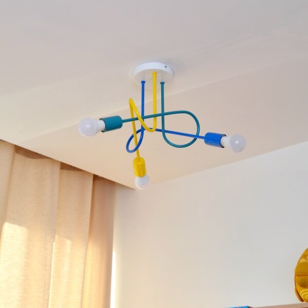 LED Dětský přisazený lustr OXFORD 3xE27/15W/230V