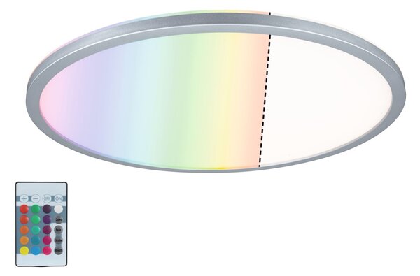 Paulmann 71019 Atria Shine, matně chromové stropní svítidlo s korónou RGBW, 20W LED 4000K, průměr 42cm, dálkové ovládání