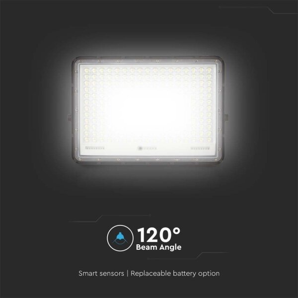 LED Venkovní solární reflektor LED/30W/3,2V 4000K černá + DO