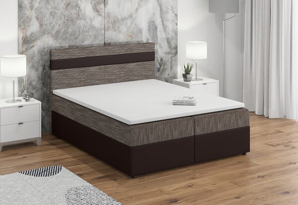 Čalouněná postel boxspring MODELA, 140x200, kornet 02/dolaro 511