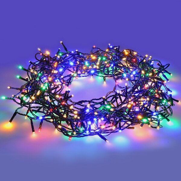 SOLIGHT LED Smart WIFI venkovní vánoční řetěz, 240 LED, 12m, přívod 5m, teplá bílá + RGB