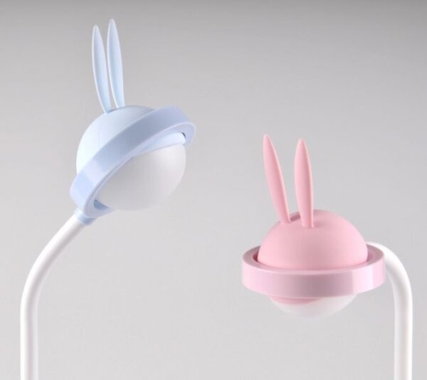 LED Dětská dotyková lampička RABBIT LED/0,4W/5V 3000/6500K modrá + USB
