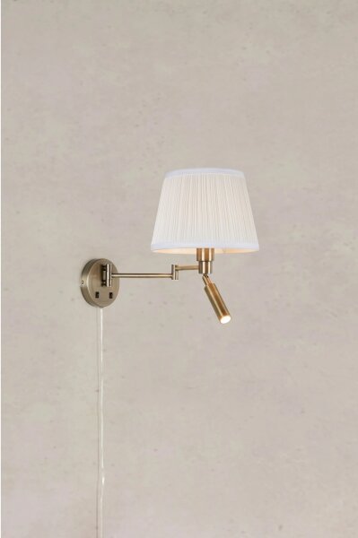 Markslöjd 109017- LED Nástěnná lampa PIVOT 1xE27/40W/230V + LED/4W krémová/mosaz