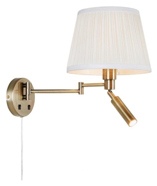 Markslöjd 109017- LED Nástěnná lampa PIVOT 1xE27/40W/230V + LED/4W krémová/mosaz