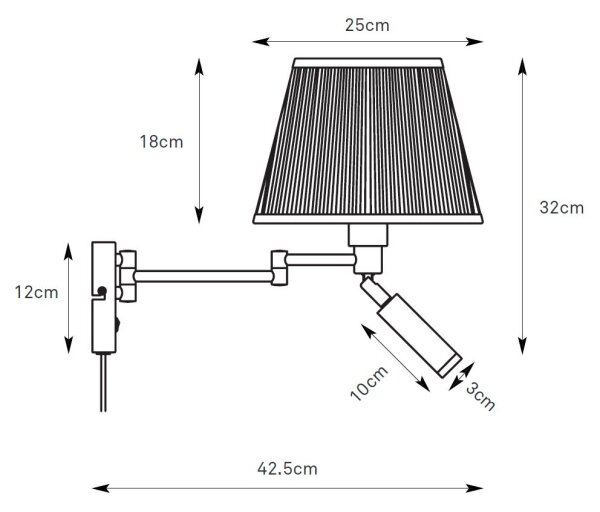 Markslöjd 109016- LED Nástěnná lampa PIVOT 1xE27/40W/230V + LED/4W krémová/černá