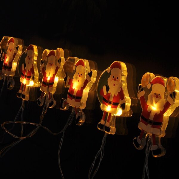SOLIGHT LED okenní řetěz - Santa, 6x LED, přísavný, 120cm, 2x AA