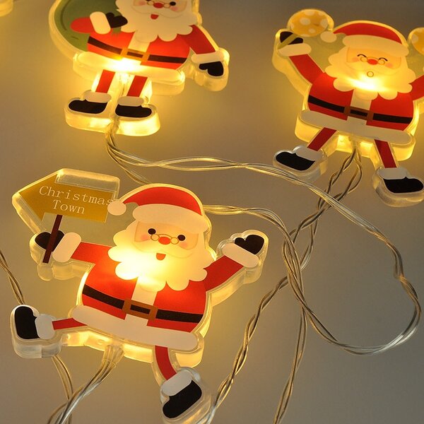 SOLIGHT LED okenní řetěz - Santa, 6x LED, přísavný, 120cm, 2x AA