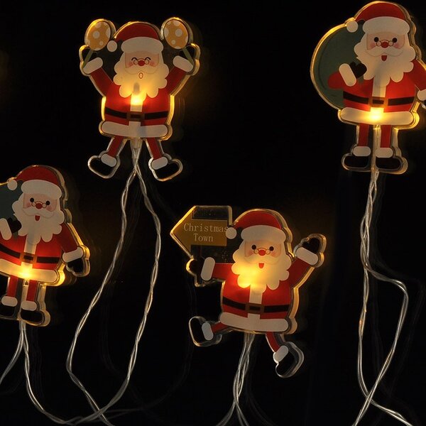 SOLIGHT LED okenní řetěz - Santa, 6x LED, přísavný, 120cm, 2x AA