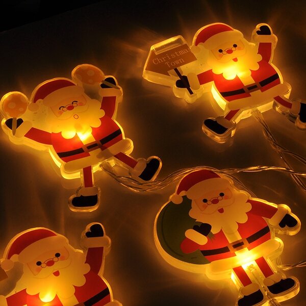 SOLIGHT LED okenní řetěz - Santa, 6x LED, přísavný, 120cm, 2x AA