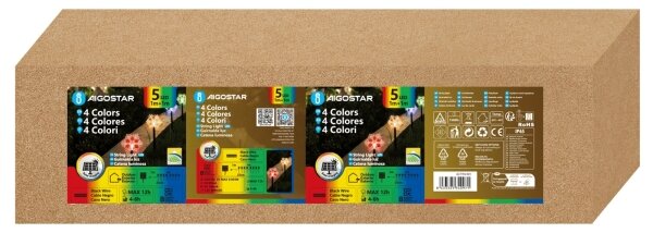 Aigostar - LED RGBY Solární vá. svítidlo LED/1,2V/8 funkcí 1m IP65 800mAh vločky