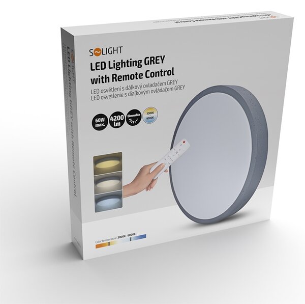 SOLIGHT LED osvětlení Grey CCT, 60W, 4200lm, 49cm