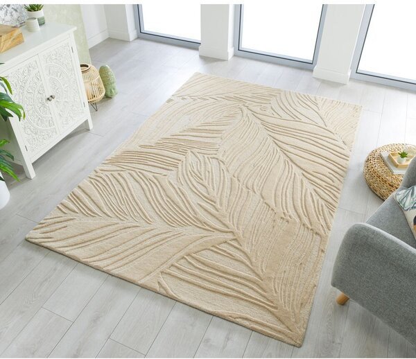 Flair Rugs, Kusový koberec Solace Lino Leaf Natural, 120x170, béžová, ložnice