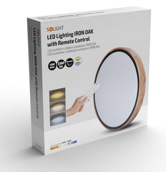 SOLIGHT LED osvětlení Iron Oak CCT, 48W, 3360lm, 40cm