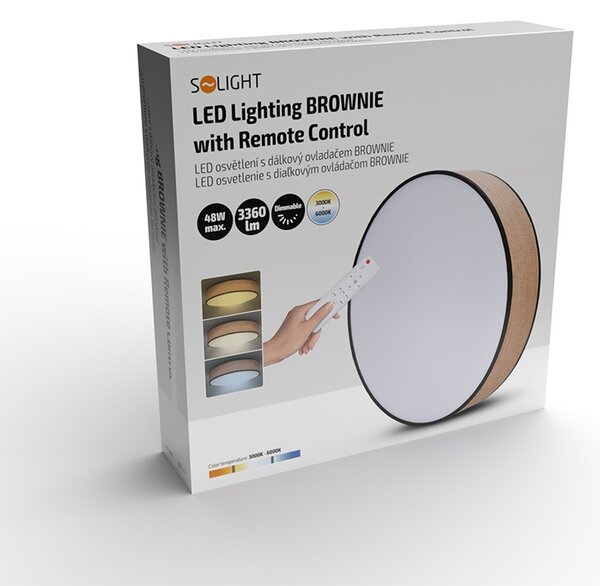 SOLIGHT LED osvětlení Brownie CCT, 48W, 3360lm, 40cm