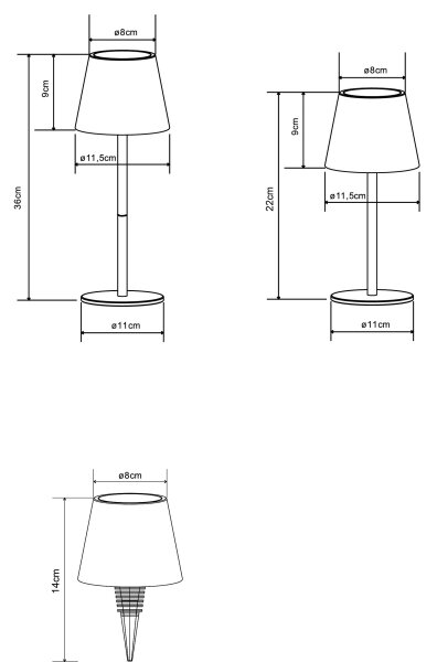 Globo 58488S - LED Stmív dotyk nab venk lampa VANNIE 3W/5V IP54 1800 mAh