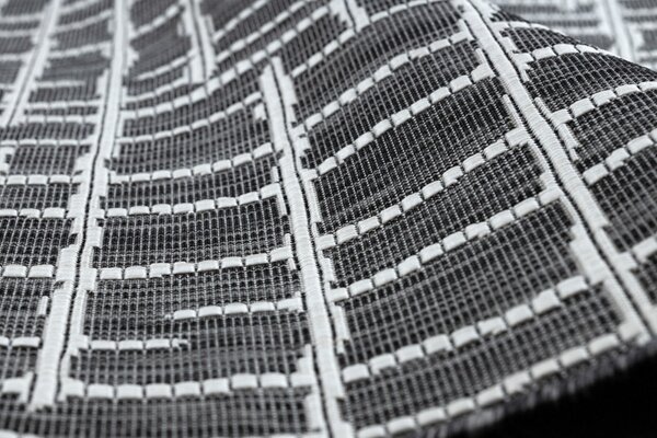 Dywany Łuszczów, Kusový koberec Sion Sisal Trellis 22144 black/ecru – na ven i na doma, 80x150, šedá, chodba / předsíň