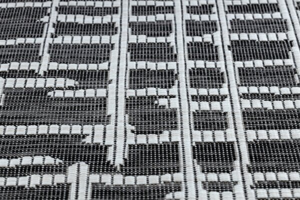 Dywany Łuszczów, Kusový koberec Sion Sisal Trellis 22144 black/ecru – na ven i na doma, 80x150, šedá, chodba / předsíň