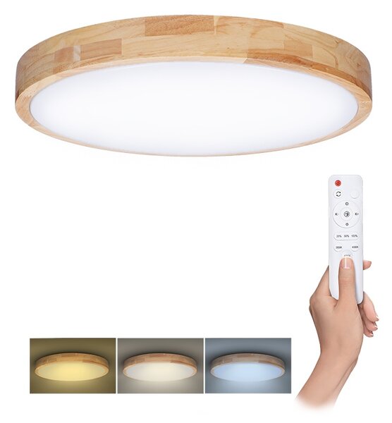SOLIGHT LED osvětlení Solid Oak CCT, 48W, 3360lm, 39cm